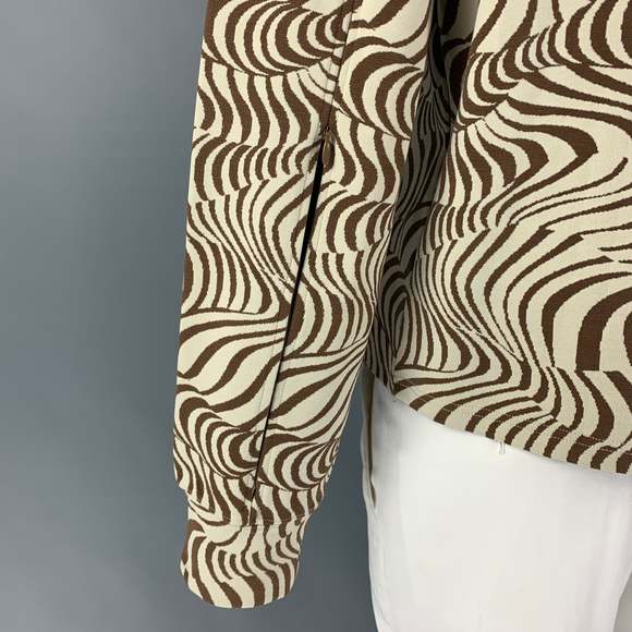 ECKHAUS LATTA Beige Brown Print Viscose Blend Turtleneck Pullover - Picture 4 of 8